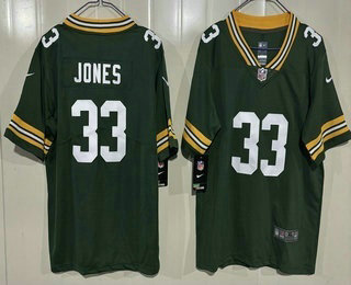 Youth Green Bay Packers #33 Aaron Jones Limited Green Vapor Jersey
