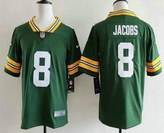 Youth Green Bay Packers #8 Josh Jacobs Green Limited Vapor Jersey