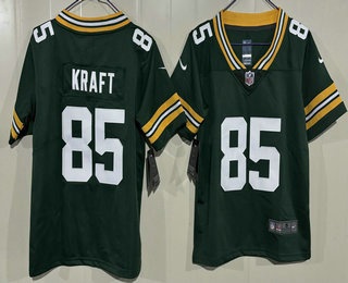 Youth Green Bay Packers #85 Tucker Kraft Limited Green Vapor Stitched Jersey