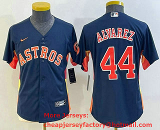 Youth Houston Astros #44 Yordan Alvarez Navy Blue With Patch Stitched MLB Cool Base Nike Jersey