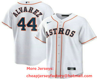 Youth Houston Astros #44 Yordan Alvarez White Cool Base Jersey