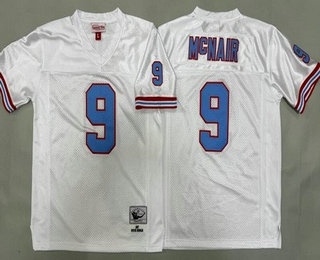 Youth Houston Oilers #9 Steve McNair White 1997 Throwback Jersey