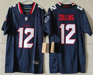 Youth Houston Texans #12 Nico Collins Limited Navy FUSE Vapor Jersey