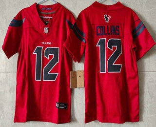 Youth Houston Texans #12 Nico Collins Limited Red FUSE Vapor Jersey