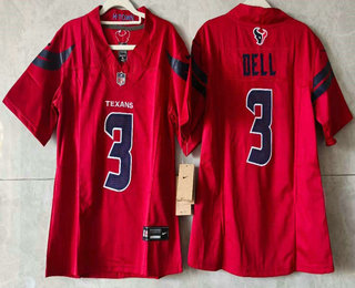 Youth Houston Texans #3 Tank Dell Limited Red FUSE Vapor Jersey