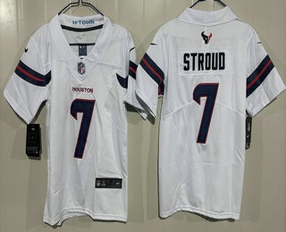 Youth Houston Texans #7 CJ Stroud Limited White Vapor Jersey