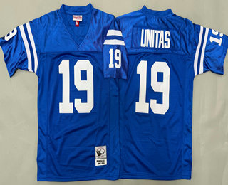 Youth Indianapolis Colts #19 Johnny Unitas Blue 1970 Throwback Jersey