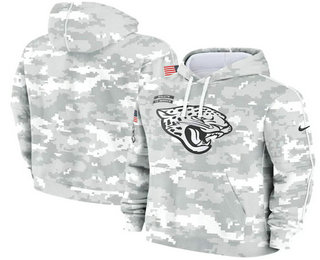 Youth Jacksonville Jaguars Arctic Camo 2024 Salute to Service Club Fleece Pullover Hoodie