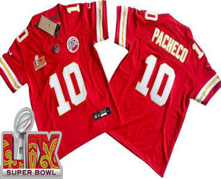 Youth Kansas City Chiefs #10 Isiah Pacheco Limited Red Super Bowl LIX FUSE Vapor Jersey