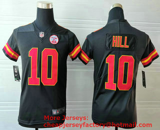 Youth Kansas City Chiefs #10 Tyreek Hill Black 2017 Vapor Untouchable Stitched NFL Nike Limited Jersey
