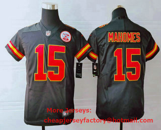 Youth Kansas City Chiefs #15 Patrick Mahomes II Black 2017 Vapor Untouchable Stitched NFL Nike Limited Jersey