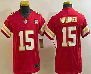 Youth Kansas City Chiefs #15 Patrick Mahomes Limited Red FUSE Vapor Jersey