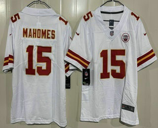 Youth Kansas City Chiefs #15 Patrick Mahomes Limited White Vapor Jersey