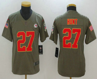 Youth Kansas City Chiefs #22 Marcus Peters Olive 2017 Salute To Service Stitched NFL Nike Limited Jersey