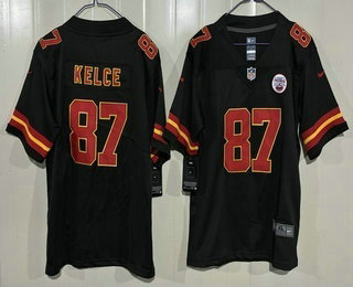 Youth Kansas City Chiefs #87 Travis Kelce Limited Black Vapor Jersey