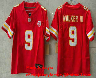 Youth Kansas City Chiefs #9 Kenneth Walker III Limited Red Vapor Jersey