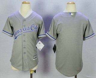 Youth Kansas City Royals Blank Gray Road Cool Base Baseball Jersey