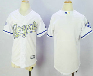 Youth Kansas City Royals Blank White World Series Champions Gold Program Jersey