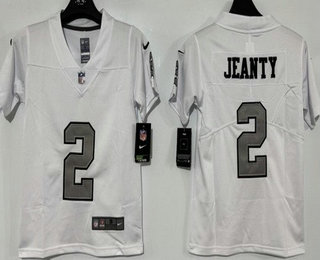 Youth Las Vegas Raiders #2 Ashton Jeanty Limited White Alternate Vapor Jersey