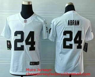 Youth Las Vegas Raiders #24 Johnathan Abram White 2017 Vapor Untouchable Stitched NFL Nike Limited Jersey