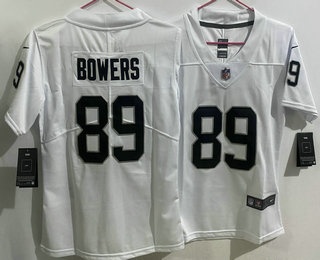 Youth Las Vegas Raiders #89 Brock Bowers Limited White Vapor Jersey