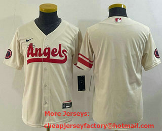 Youth Los Angeles Angels Blank Cream 2022 City Connect Cool Base Stitched Jersey