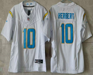 Youth Los Angeles Chargers #10 Justin Herbert Limited FUSE White Vapor Jersey