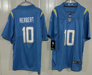 Youth Los Angeles Chargers #10 Justin Herbert Limited Light Blue Vapor Jersey