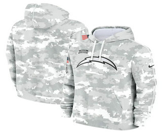 Youth Los Angeles Chargers Arctic Camo 2024 Salute to Service Club Fleece Pullover Hoodie