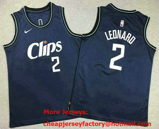 Youth Los Angeles Clippers #2 Kawhi Leonard Blue 2023 City Edition Swingman Stitched Jersey