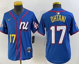 Youth Los Angeles Dodgers #17 Shohei Ohtani Blue 2025 All Star Limited Jersey