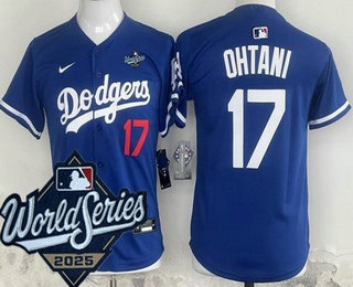Youth Los Angeles Dodgers #17 Shohei Ohtani Blue 2025 World Series Limited Jersey