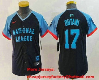 Youth Los Angeles Dodgers #17 Shohei Ohtani Navy 2024 All Star Limited Stitched Jersey