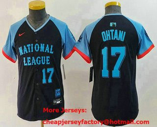 Youth Los Angeles Dodgers #17 Shohei Ohtani Number Navy 2024 All Star Limited Stitched Jersey