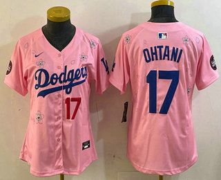 Youth Los Angeles Dodgers #17 Shohei Ohtani Pink Japanese 2025 Tokyo Series Limited Jersey