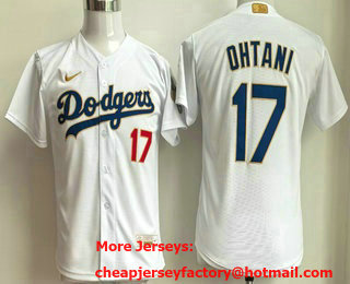 Youth Los Angeles Dodgers #17 Shohei Ohtani White 2026 Gold Collection Limited Jersey