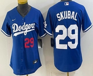 Youth Los Angeles Dodgers #29 Tarik Skubal Blue Cool Base Stitched Jersey