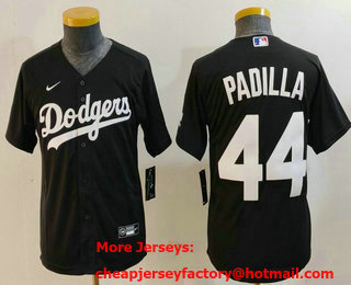 Youth Los Angeles Dodgers #44 Vicente Padilla Black Cool Base Stitched Jersey