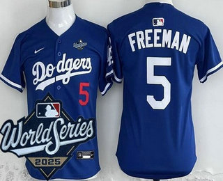 Youth Los Angeles Dodgers #5 Freddie Freeman Blue 2025 World Series Limited Jersey