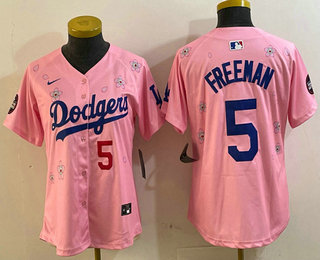Youth Los Angeles Dodgers #5 Freddie Freeman Pink 2025 Tokyo Series Limited Jersey
