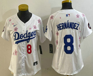 Youth Los Angeles Dodgers #8 Enrique Hernandez White 2025 Tokyo Series Limited Jersey