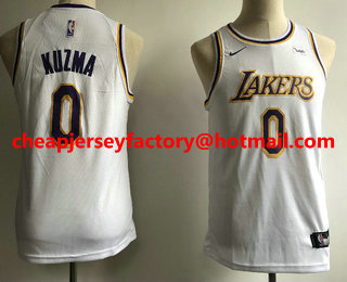 Youth Los Angeles Lakers #0 Kyle Kuzma White 2018-2019 Nike Wish Swingman Stitched NBA Jersey
