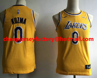 Youth Los Angeles Lakers #0 Kyle Kuzma Yellow 2018-2019 Nike Wish Swingman Stitched NBA Jersey