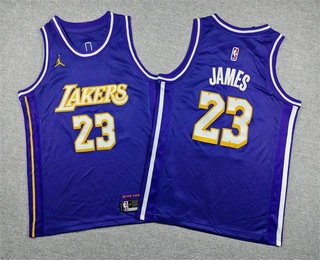 Youth Los Angeles Lakers #23 LeBron James Purple 2025 City Swingman Jersey
