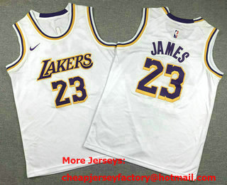 Youth Los Angeles Lakers #23 LeBron James White 2022 Nike Swingman Stitched Jersey