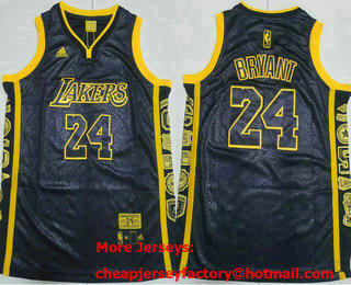 Youth Los Angeles Lakers #24 Kobe Bryant Black Golden Retired Commemorative Soul Swingman Jersey