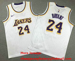Youth Los Angeles Lakers #24 Kobe Bryant White Icon Swingman Jersey