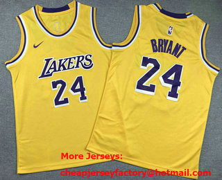 Youth Los Angeles Lakers #24 Kobe Bryant Yellow Icon Swingman Jersey
