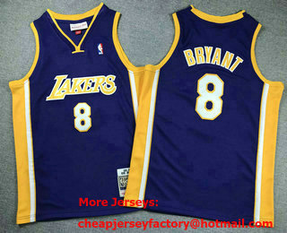 Youth Los Angeles Lakers #8 Kobe Bryant Purple 2003 Throwback Swingman Jersey