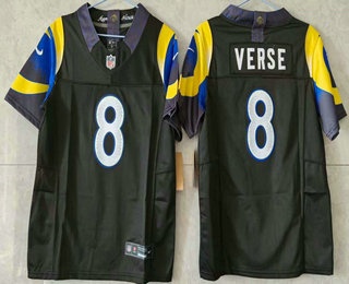 Youth Los Angeles Rams #8 Jared Verse Limited Navy Rivalries FUSE Vapor Jersey